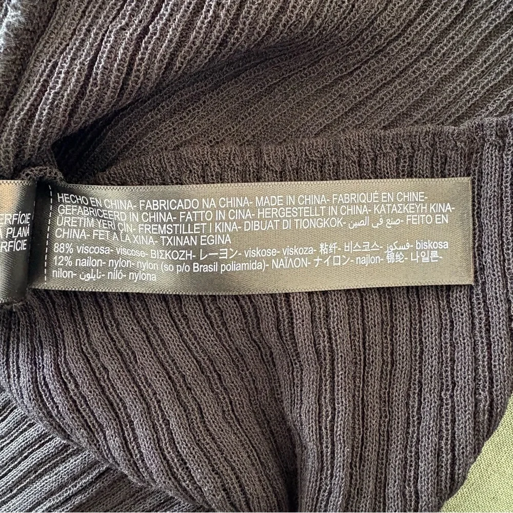 Massimo Dutti Open Knit Ribbed Crew Neck Black Top Size L NWT - Picture 11 of 11